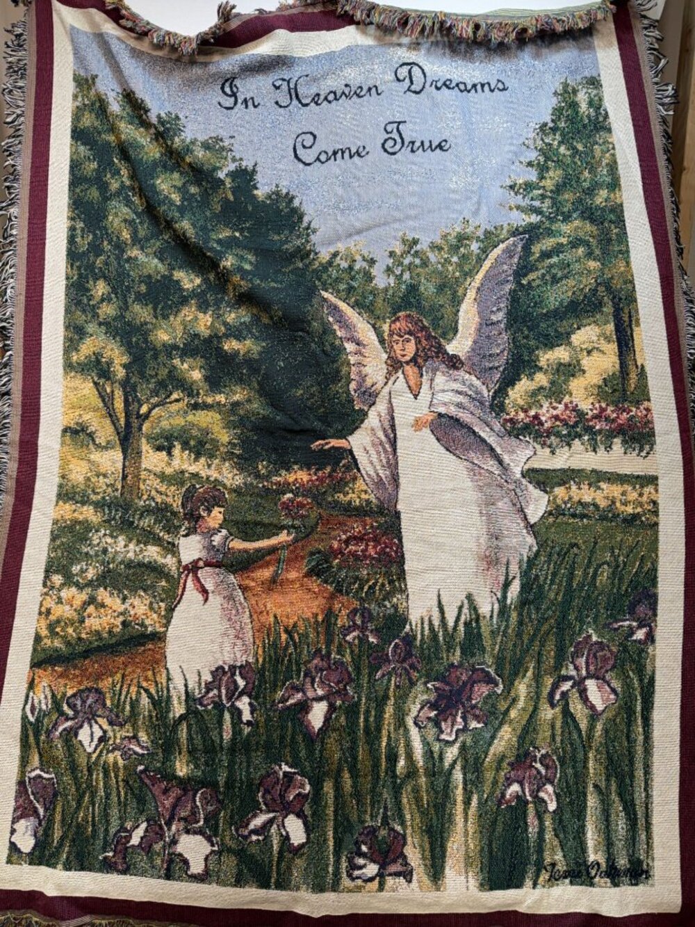 Angelic Tapestry Throw Blanket In Heaven Dreams Come True Harvard Floral Designs